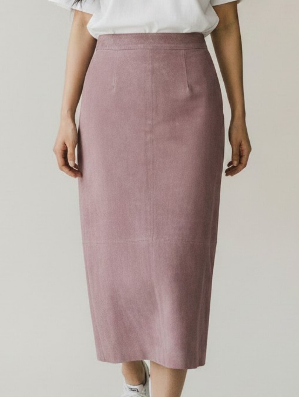 Vintage Pioneer Wear Double Buffed Sueded Boar Skin Midi Skirt Pink Size 6